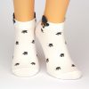 weiße Sneaker Socken mit Hundestapfen und Tiermotiv