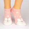 rosa Sneaker Socken mit weißem Hasen - Charaktersocken