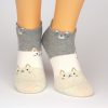 Socken in grau weiß und beige mit Tiermotiv