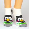 Socken Sneaker in weiß mit schwarzem Vogel Motiv