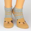 Socken Sneaker in grau mit braunem Hund Tiermotiv von Charaktoes