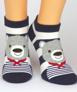 Socken Sneaker mit einem Koala Tiermotiv - blau weiß gestreift