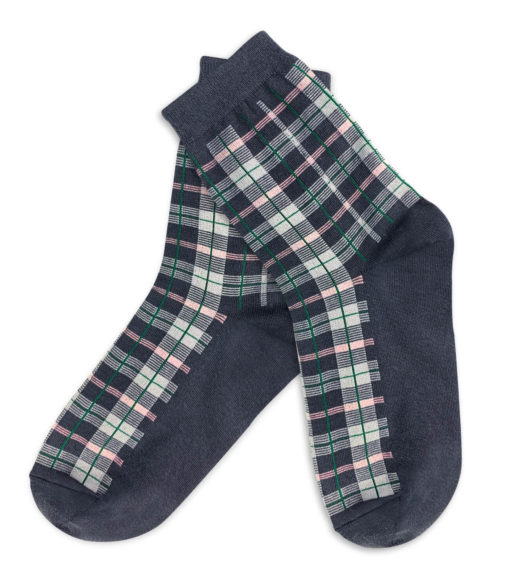 grau karierte Socken