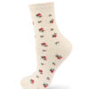 Socken elfenbeinfarben mit Rosen