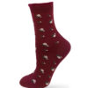 rote Socken mit Rosen