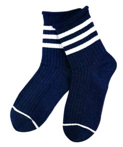 Blaue Socken mit Streifen