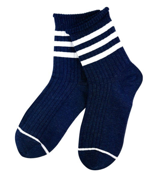 Blaue Socken mit Streifen