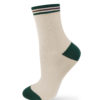 Socken elfenbeinfarben mit grüner Ferse