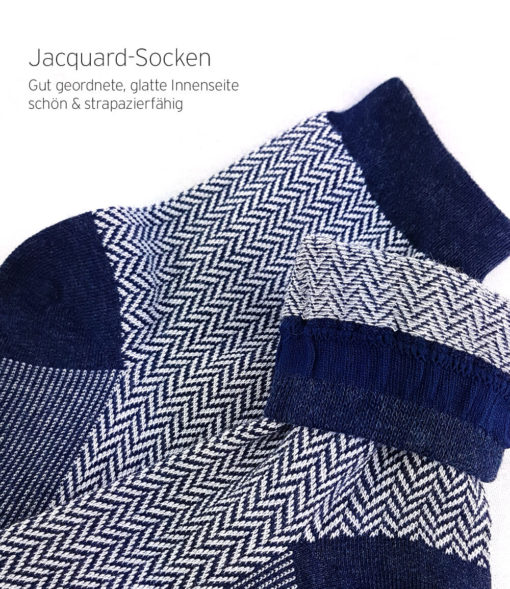 Jacquard Socken in blau