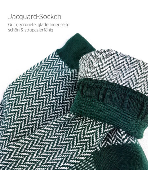 Jaquard-Socken klassisch grün