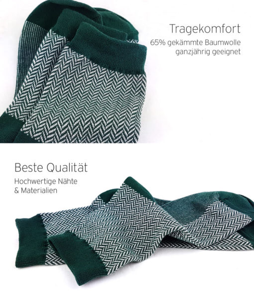 Qualität - Jacquard-Socken grün