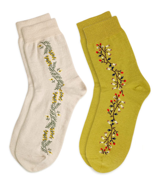 Set Socken Blumenstreifen