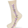 Socken beige mit Blumenstreifen