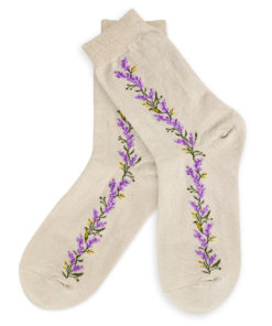 Charaktoes - Socken beige mit Blumen