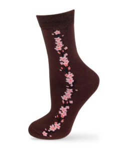 Socken mit Blumen in braun