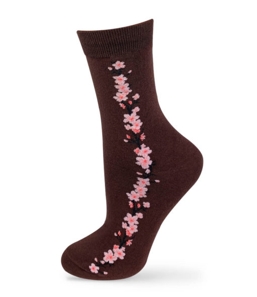 Socken mit Blumen in braun