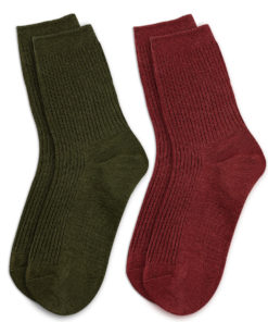 2er Set Socken khaki und rotbraun