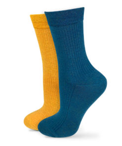 blaue und gelbe Socken im Set