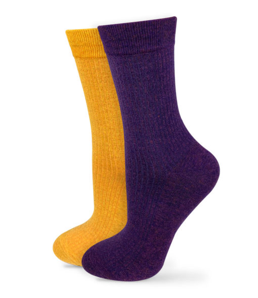 2er Set Socken gelb violett