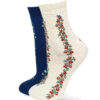 Socken Set beige und marineblau mit Blumenstreifen