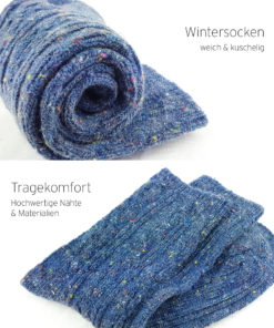 Socken warm kuschlig blau