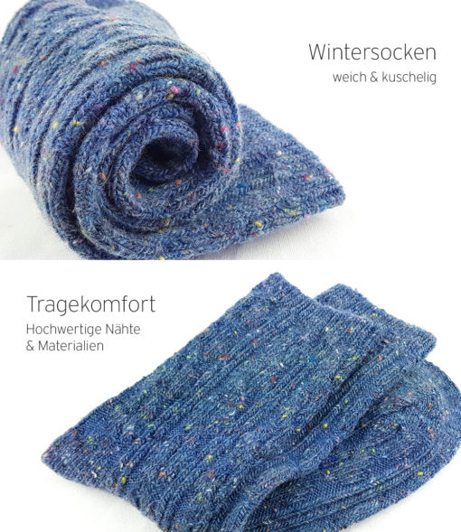 Socken warm kuschlig blau