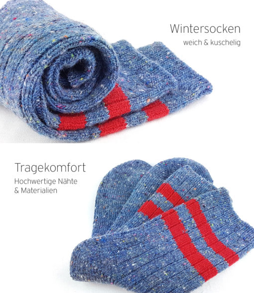 warme blaue Socken