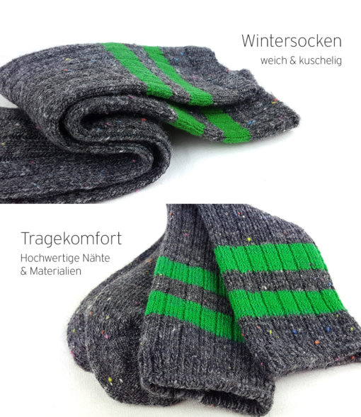 Warme Socken grau grün
