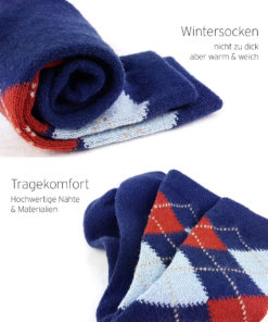 blaue warme Socken Karos