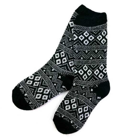 Jacquard Socken mit Angorawolle