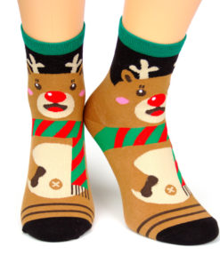 Motivsocken Weihnachten Rudolf