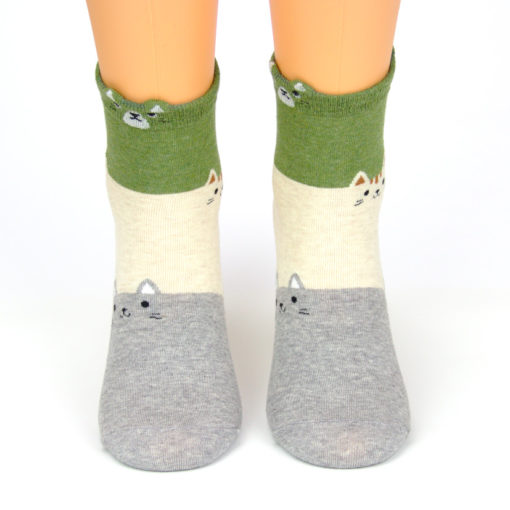 bunte Socken mit Katze