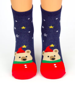 Motivsocken Weihnachtsbär