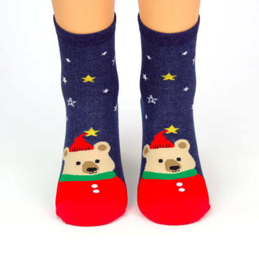 Motivsocken Weihnachtsbär