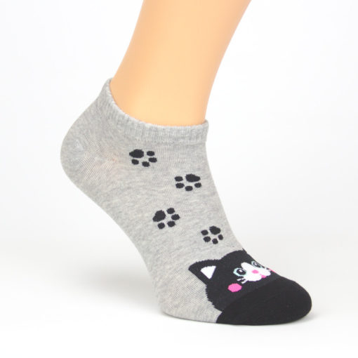 Katze Socken grau schwarz