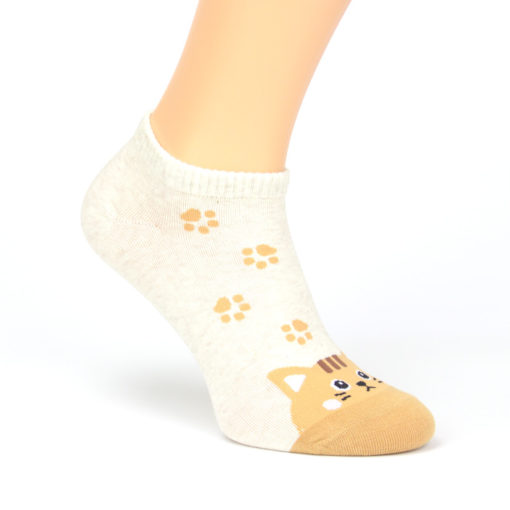 Katze Socken beige