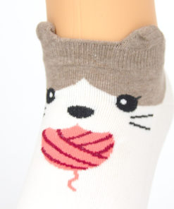 Socken Wollknoll Katze