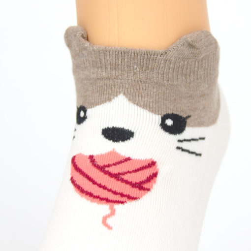 Socken Wollknoll Katze