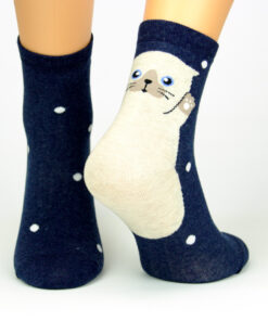 Motivsocken Katze blau