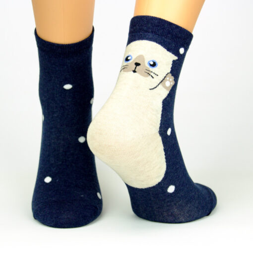 Motivsocken Katze blau