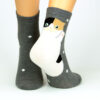 gescheckte Katze Socken