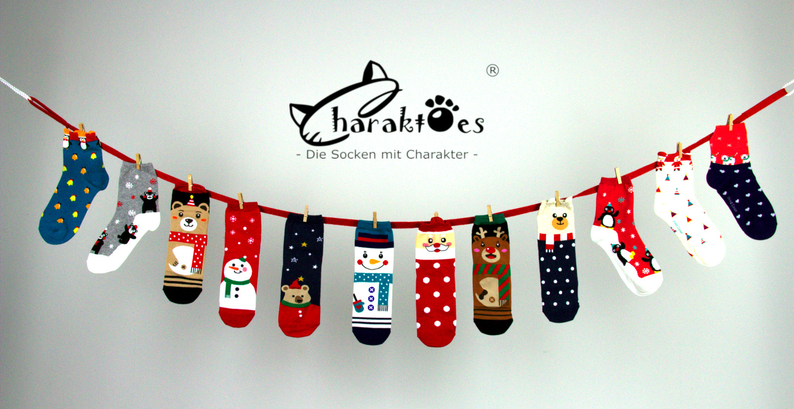 Adventskalender aus Socken | Charaktoes - Die Socken mit Charakter